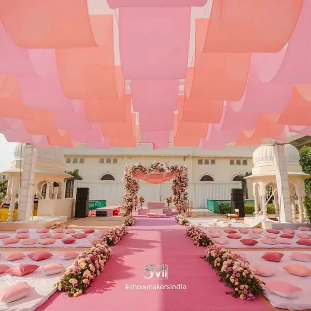Luxury wedding mandap lighting design Udaipur